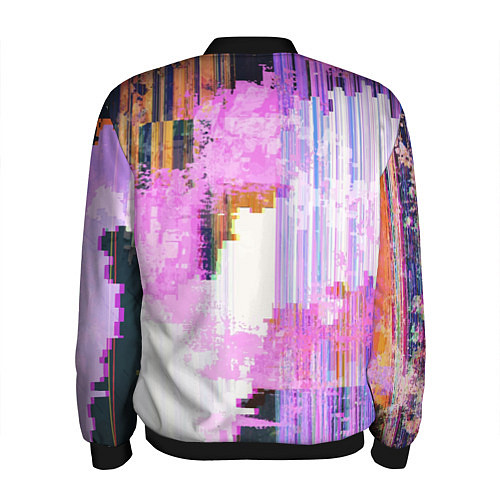 Мужской бомбер Glitch art Fashion trend / 3D-Черный – фото 2