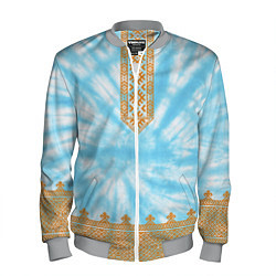 Бомбер мужской Славянская тай-дай рубаха, цвет: 3D-меланж