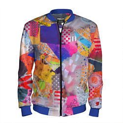 Бомбер мужской Patchwork quilt Fashion trend, цвет: 3D-синий