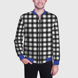 Бомбер мужской Black and white trendy checkered pattern, цвет: 3D-синий — фото 2
