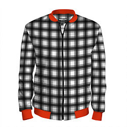 Мужской бомбер Black and white trendy checkered pattern