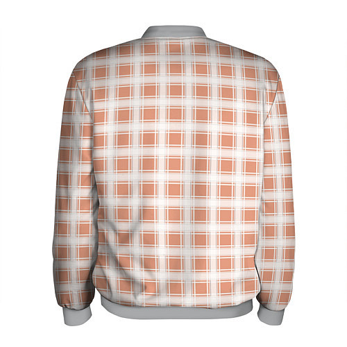 Мужской бомбер Light beige plaid fashionable checkered pattern / 3D-Меланж – фото 2