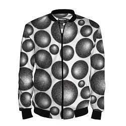 Бомбер мужской Объёмные шары - текстура, цвет: 3D-черный