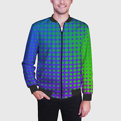 Бомбер мужской Blue Green gradient, цвет: 3D-черный — фото 2