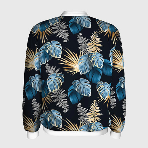 Мужской бомбер Свет неоновых листьев / 3D-Белый – фото 2