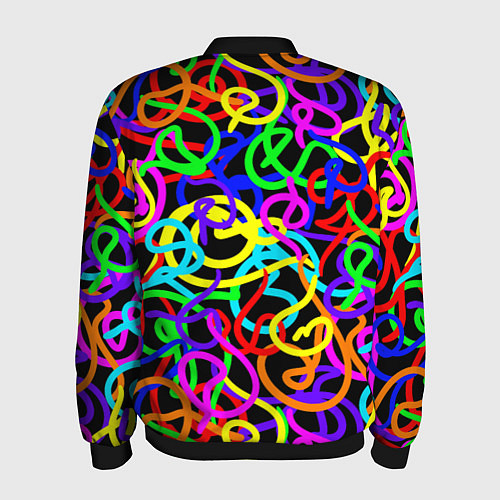 Мужской бомбер Неоновый беспорядок / 3D-Черный – фото 2