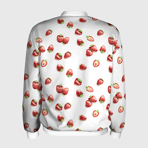 Мужской бомбер Клубничка, паттерн / 3D-Белый – фото 2
