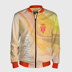 Бомбер мужской Monaco желтый абстрактный фон, цвет: 3D-красный