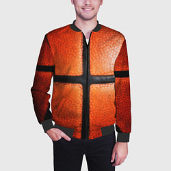 Бомбер мужской Баскетбольный мяч текстура, цвет: 3D-черный — фото 2