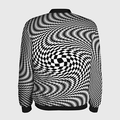 Мужской бомбер Гипнотическая спираль - оптическая иллюзия / 3D-Черный – фото 2
