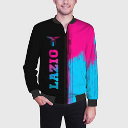 Бомбер мужской Lazio - neon gradient: по-вертикали, цвет: 3D-черный — фото 2