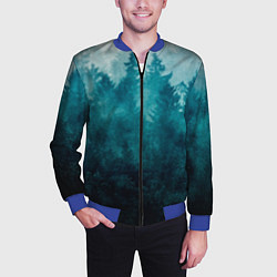 Бомбер мужской Темный хвойный лес, цвет: 3D-синий — фото 2