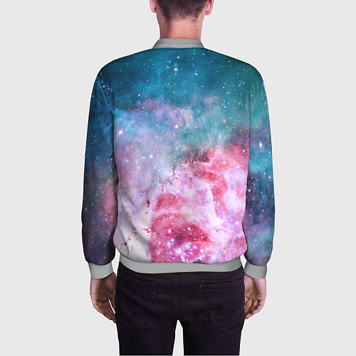 Мужской бомбер Вспыхнувший космос / 3D-Меланж – фото 4