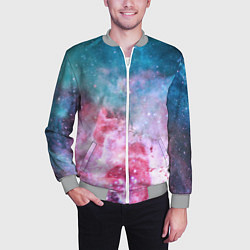 Бомбер мужской Вспыхнувший космос, цвет: 3D-меланж — фото 2