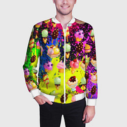 Бомбер мужской Мороженки Вкуснятина, цвет: 3D-белый — фото 2