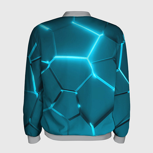 Мужской бомбер Ледяные неоновые геометрические плиты / 3D-Меланж – фото 2