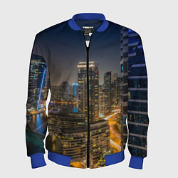Мужской бомбер Ночной красочный город