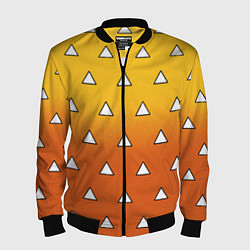 Бомбер мужской Оранжевое кимоно с треугольниками - Зеницу клинок, цвет: 3D-черный