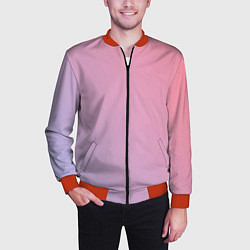 Бомбер мужской Градиент - розовая пастель, цвет: 3D-красный — фото 2