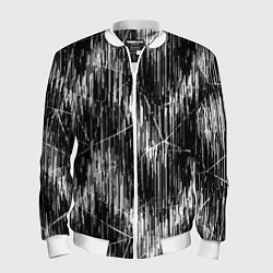 Мужской бомбер Черно-белые штрихи, зигзаг