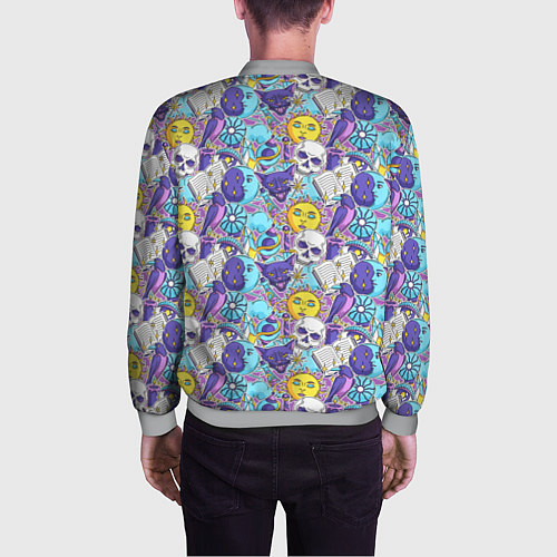 Мужской бомбер Череп и солнце / 3D-Меланж – фото 4