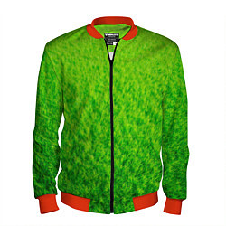 Бомбер мужской Трава зеленая, цвет: 3D-красный