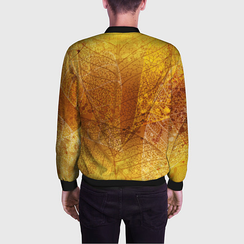 Мужской бомбер Осенний узор / 3D-Черный – фото 4
