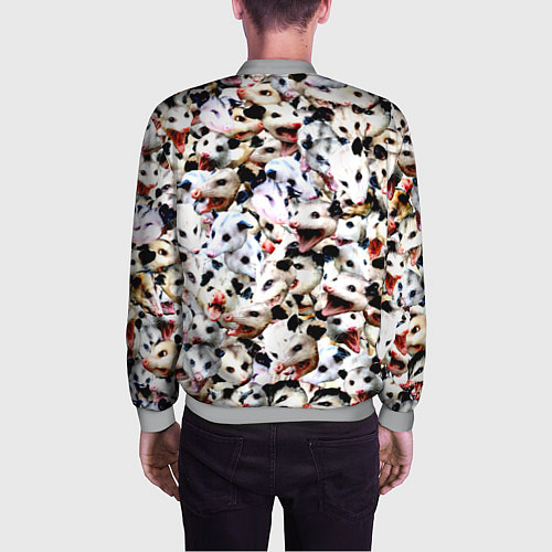Мужской бомбер Опоссумы / 3D-Меланж – фото 4