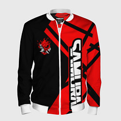 Мужской бомбер Cyberpunk 2077 - Надпись Samurai