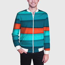 Бомбер мужской Геометрические непараллельные пластины, цвет: 3D-белый — фото 2