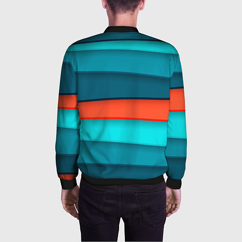 Мужской бомбер Геометрические непараллельные пластины / 3D-Черный – фото 4