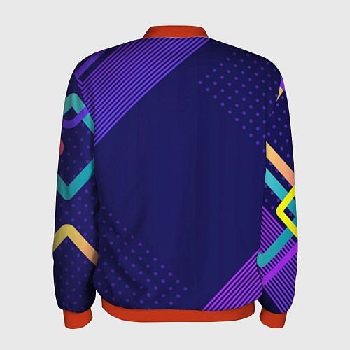 Мужской бомбер Линии и точки / 3D-Красный – фото 2