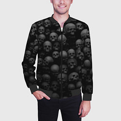 Бомбер мужской Композиция из черепов - Dark, цвет: 3D-черный — фото 2