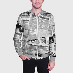 Бомбер мужской Газетный коллаж, цвет: 3D-меланж — фото 2