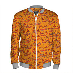 Бомбер мужской Halloween Pumpkin Pattern, цвет: 3D-меланж