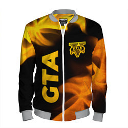 Бомбер мужской GTA - gold gradient: надпись, символ, цвет: 3D-меланж
