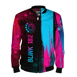 Бомбер мужской Blink 182 - neon gradient: по-вертикали, цвет: 3D-черный