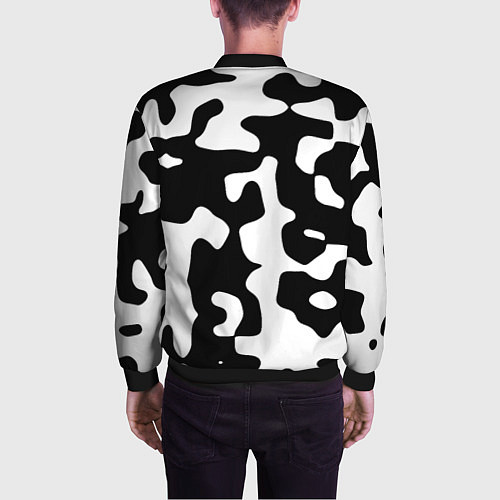 Мужской бомбер Камуфляж Cowskin крупный / 3D-Черный – фото 4