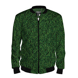 Бомбер мужской Зеленая камуфляжная трава, цвет: 3D-черный