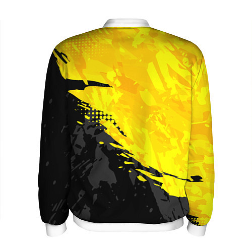Мужской бомбер Black and yellow / 3D-Белый – фото 2