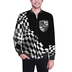 Бомбер мужской Porsche racing flag, цвет: 3D-черный — фото 2