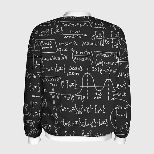 Мужской бомбер Геометрические формулы / 3D-Белый – фото 2