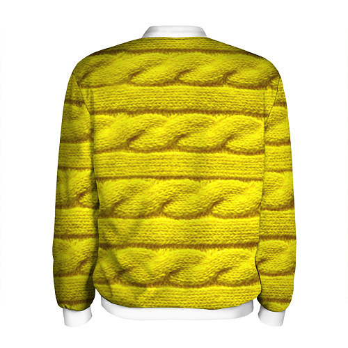 Мужской бомбер Жёлтый свитер - Осень-Зима 2028 / 3D-Белый – фото 2