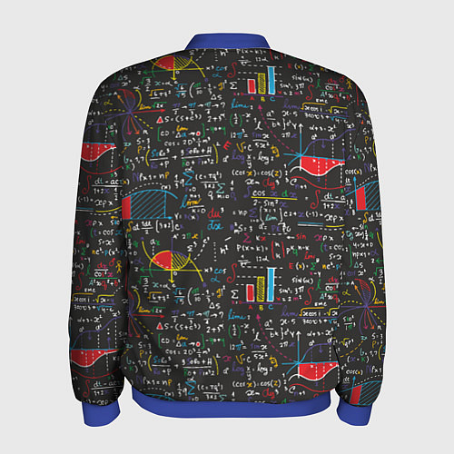 Мужской бомбер Шпаргалка по математике с формулами / 3D-Синий – фото 2