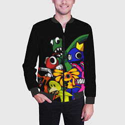 Бомбер мужской Персонажи из радужных друзей, цвет: 3D-черный — фото 2