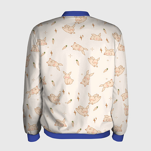 Мужской бомбер Милый кролик паттерн / 3D-Синий – фото 2