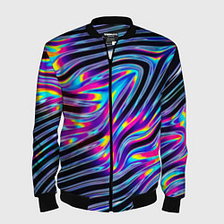 Мужской бомбер Голографические полосы