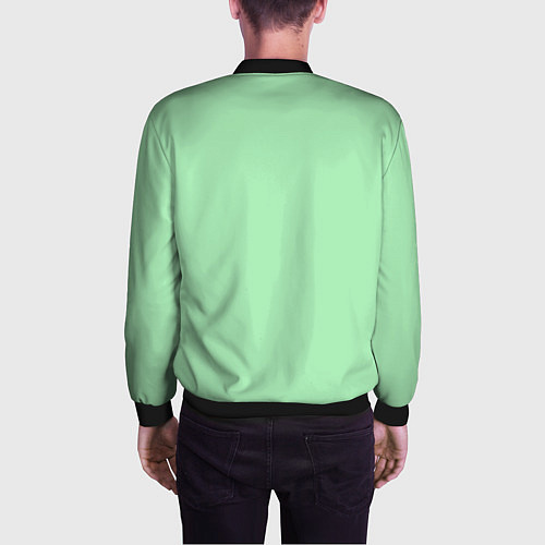 Мужской бомбер Мятный радуга / 3D-Черный – фото 4