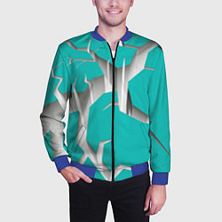 Бомбер мужской Трещина в пропасть, цвет: 3D-синий — фото 2