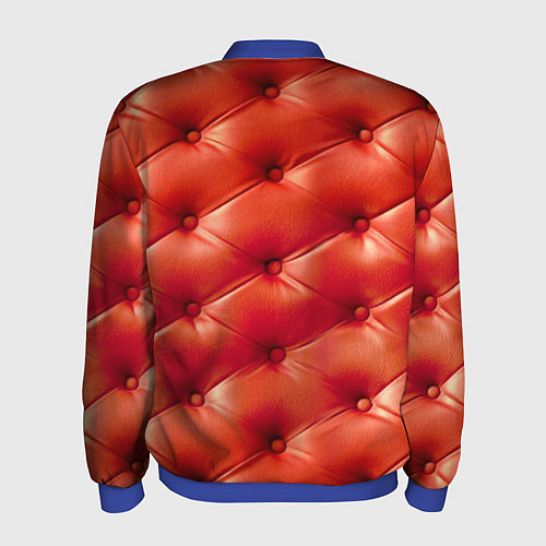 Мужской бомбер Quilted furniture leather / 3D-Синий – фото 2